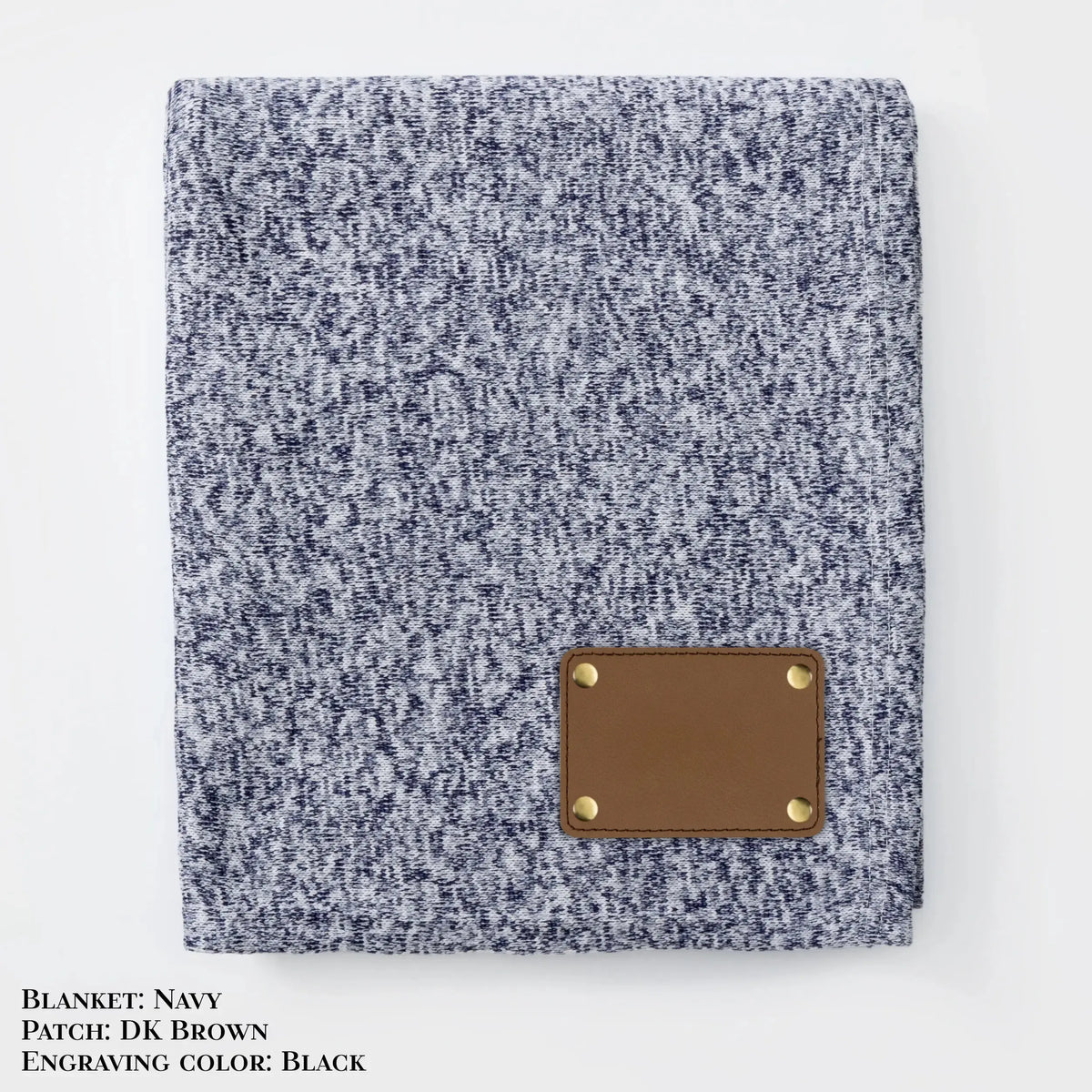 Personalized Heathered Sweater Fleece Blanket – Custom Cozy Throw Blanket with Leather Patch | Sweatshirt-Soft Personalized Giftized Gift LLD Gifts - Corporate