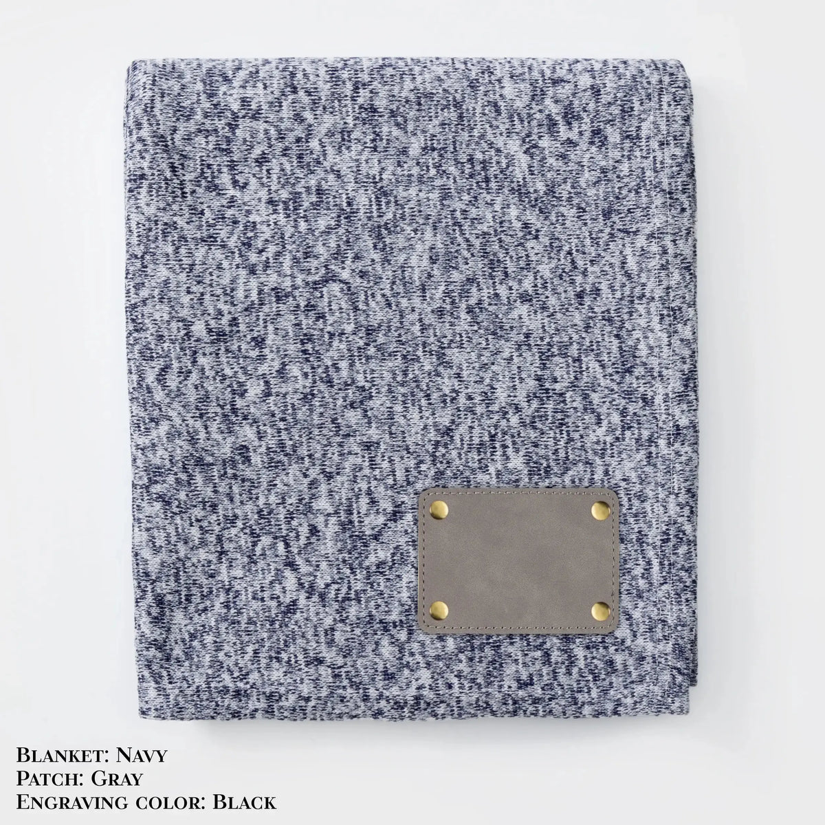 Personalized Heathered Sweater Fleece Blanket – Custom Cozy Throw Blanket with Leather Patch | Sweatshirt-Soft Personalized Giftized Gift LLD Gifts - Corporate