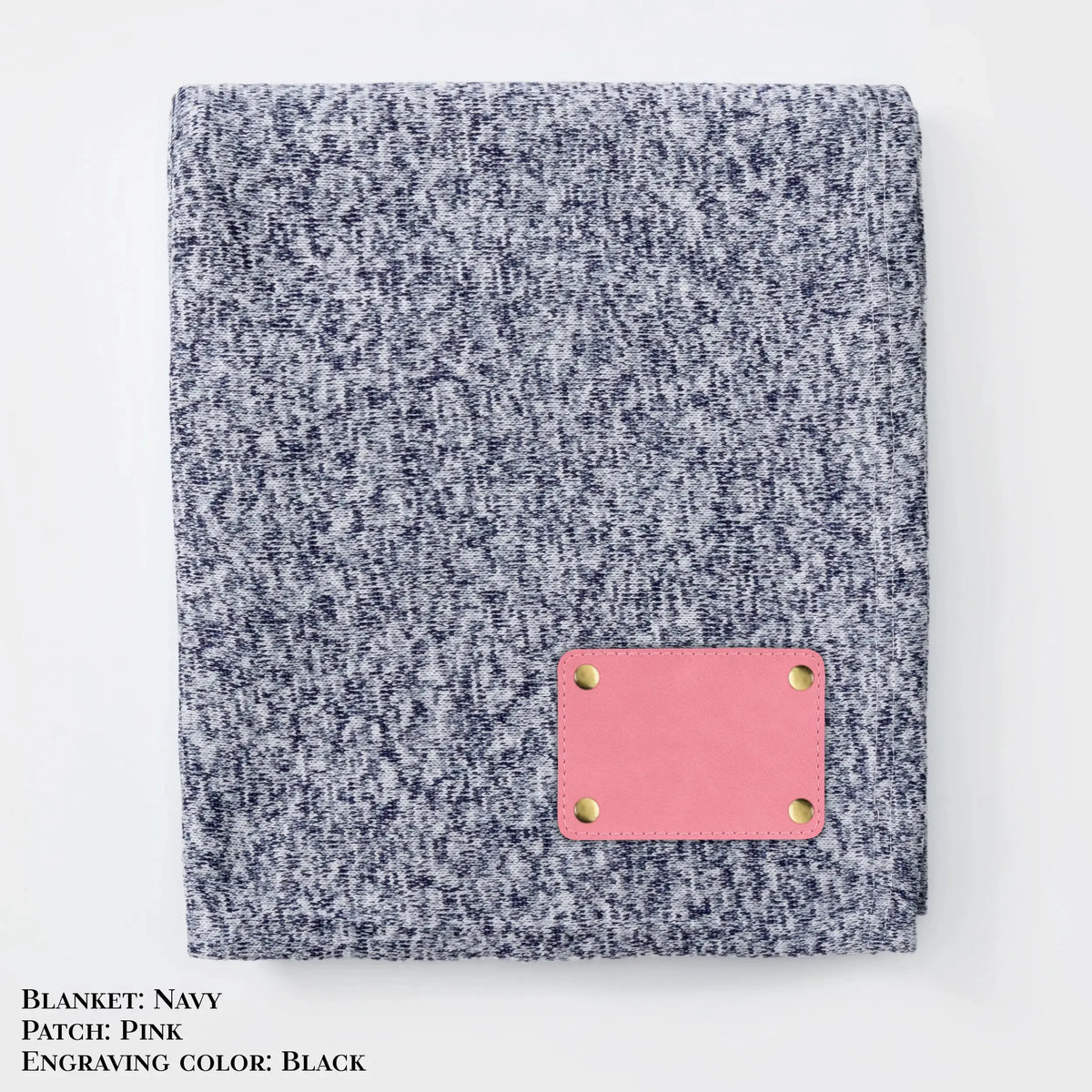 Personalized Heathered Sweater Fleece Blanket – Custom Cozy Throw Blanket with Leather Patch | Sweatshirt-Soft Personalized Giftized Gift LLD Gifts - Corporate