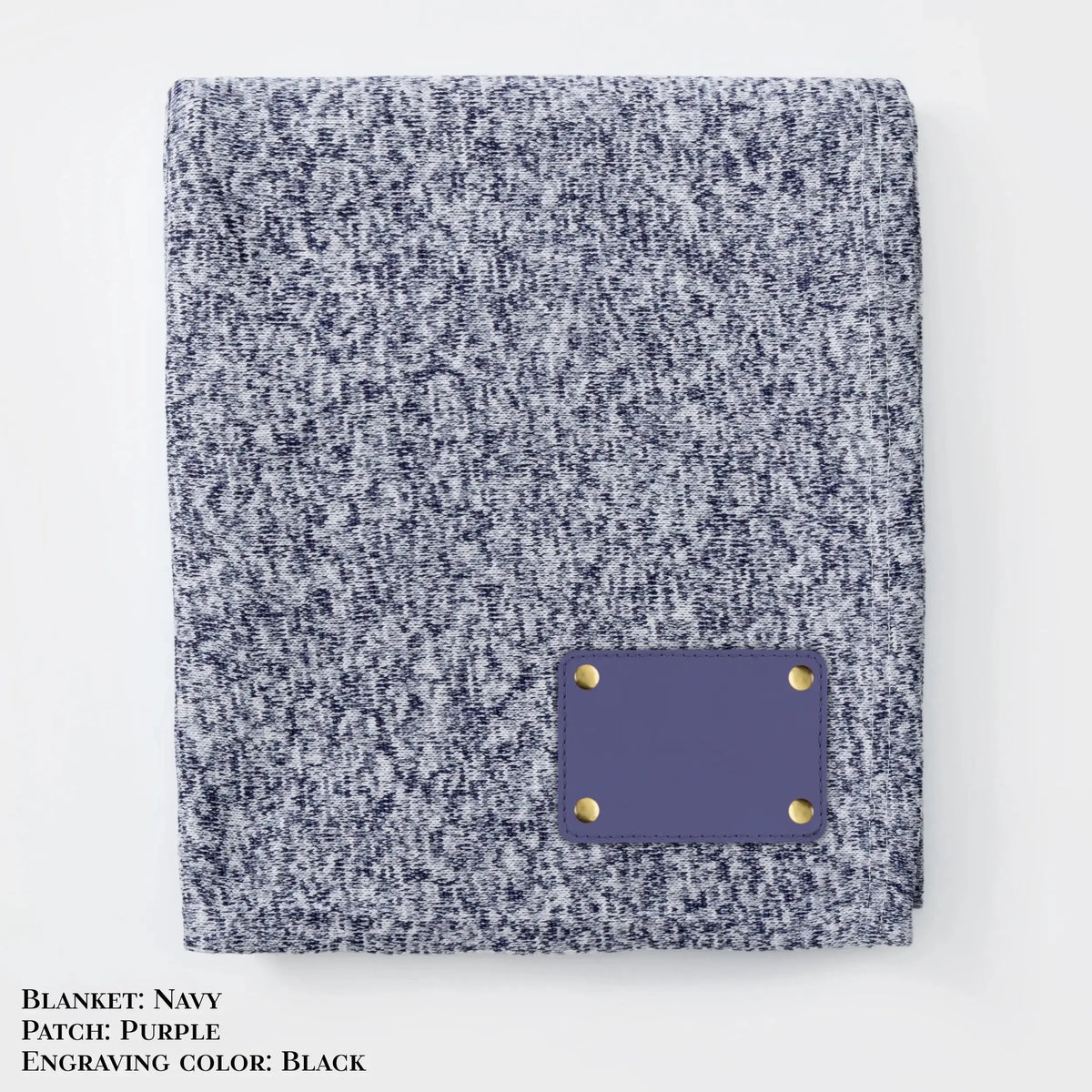 Personalized Heathered Sweater Fleece Blanket – Custom Cozy Throw Blanket with Leather Patch | Sweatshirt-Soft Personalized Giftized Gift LLD Gifts - Corporate