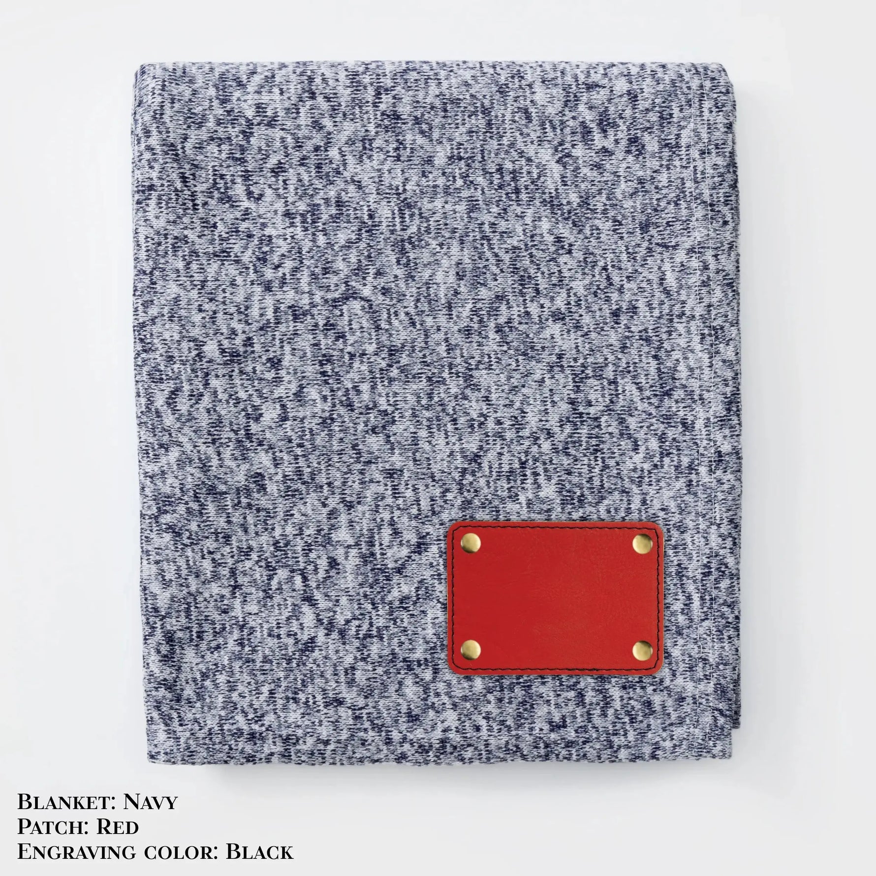 Personalized Heathered Sweater Fleece Blanket – Custom Cozy Throw Blanket with Leather Patch | Sweatshirt-Soft Personalized Giftized Gift LLD Gifts - Corporate