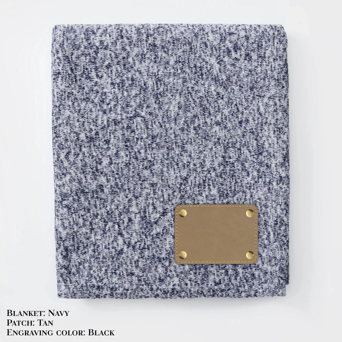 Personalized Heathered Sweater Fleece Blanket – Custom Cozy Throw Blanket with Leather Patch | Sweatshirt-Soft Personalized Giftized Gift LLD Gifts - Corporate