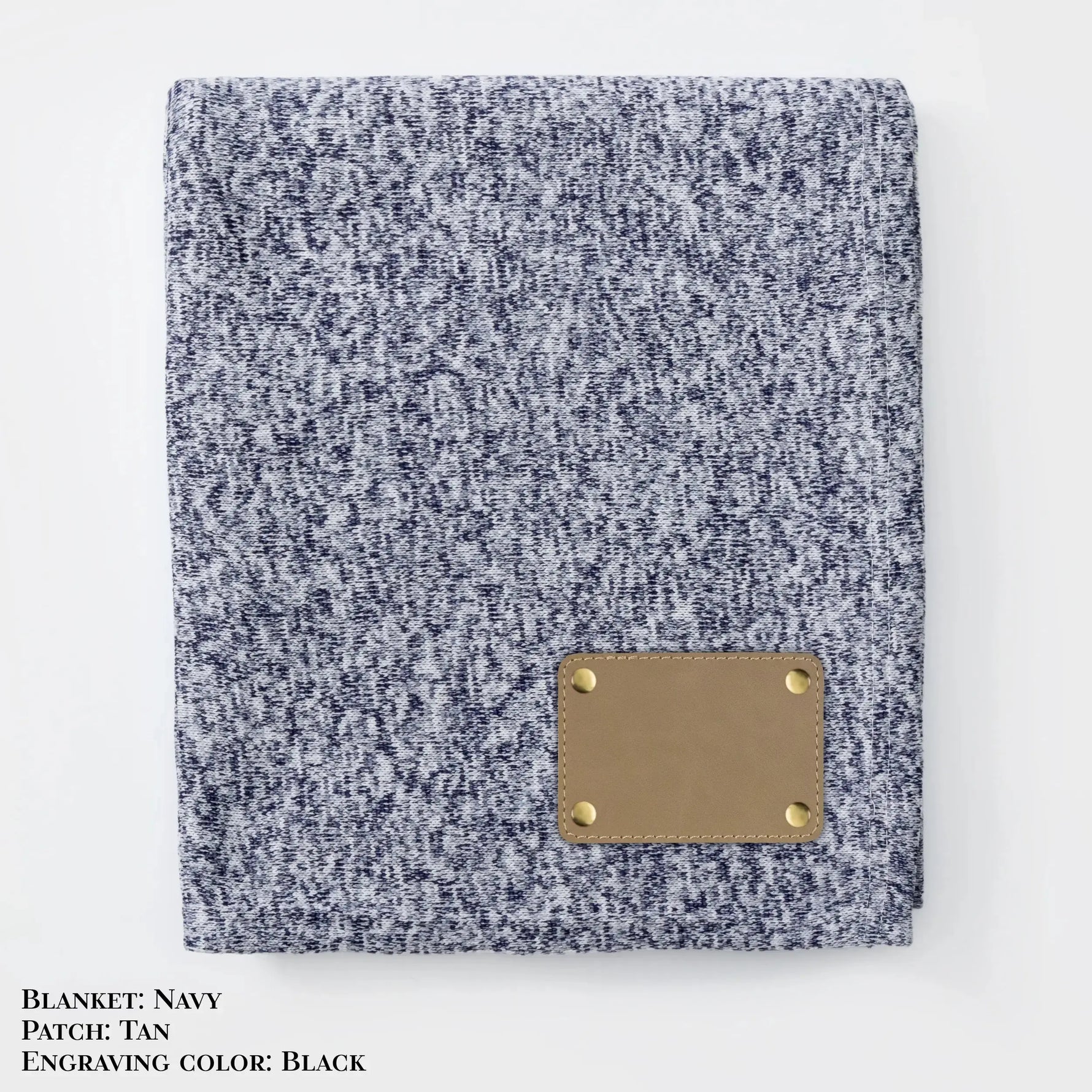 Personalized Heathered Sweater Fleece Blanket – Custom Cozy Throw Blanket with Leather Patch | Sweatshirt-Soft Personalized Giftized Gift LLD Gifts - Corporate