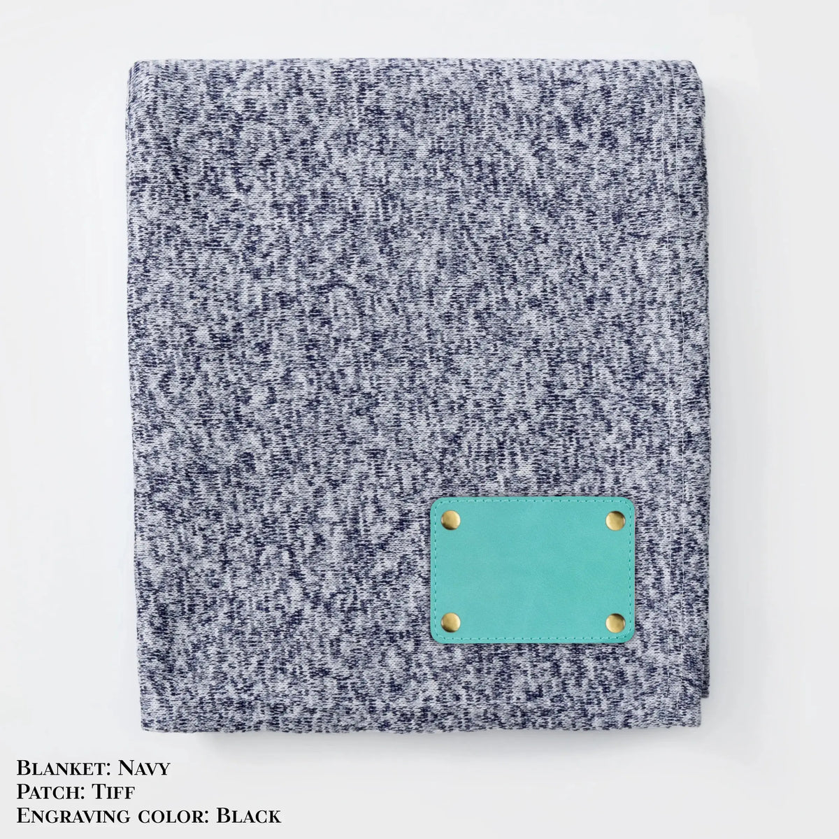 Personalized Heathered Sweater Fleece Blanket – Custom Cozy Throw Blanket with Leather Patch | Sweatshirt-Soft Personalized Giftized Gift LLD Gifts - Corporate