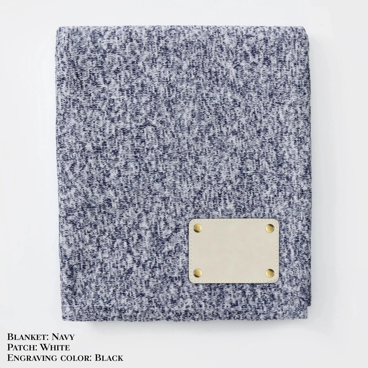 Personalized Heathered Sweater Fleece Blanket – Custom Cozy Throw Blanket with Leather Patch | Sweatshirt-Soft Personalized Giftized Gift LLD Gifts - Corporate