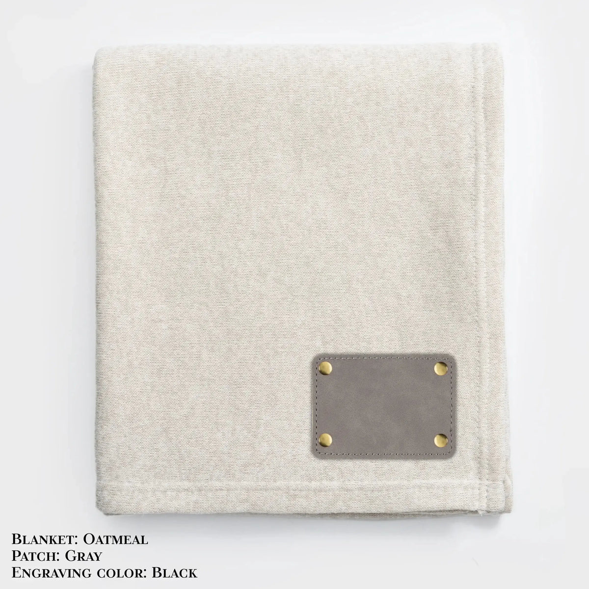 Personalized Heathered Sweater Fleece Blanket – Custom Cozy Throw Blanket with Leather Patch | Sweatshirt-Soft Personalized Giftized Gift LLD Gifts - Corporate