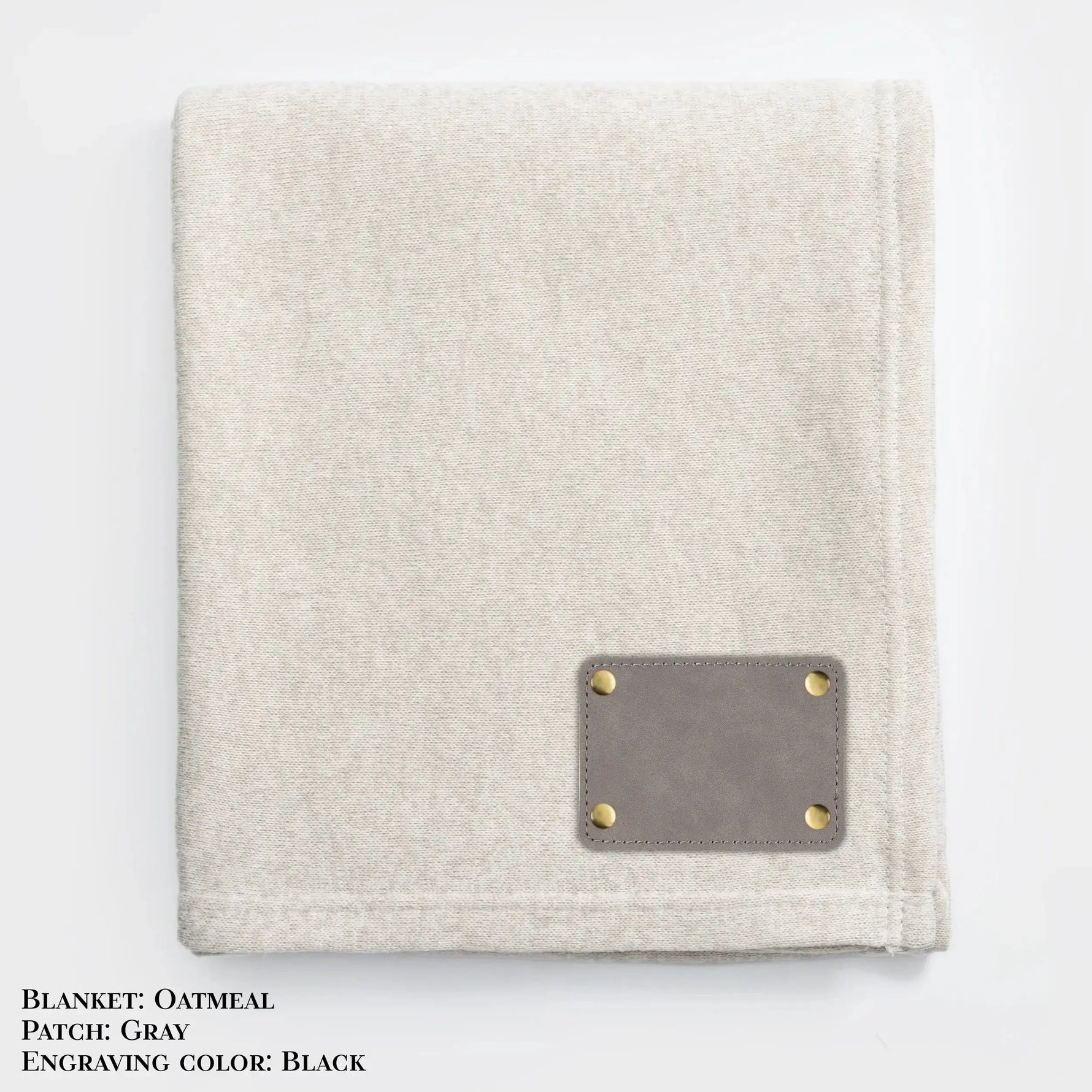 Personalized Heathered Sweater Fleece Blanket – Custom Cozy Throw Blanket with Leather Patch | Sweatshirt-Soft Personalized Giftized Gift LLD Gifts - Corporate