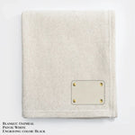 Personalized Heathered Sweater Fleece Blanket – Custom Cozy Throw Blanket with Leather Patch | Sweatshirt-Soft Personalized Giftized Gift LLD Gifts - Corporate