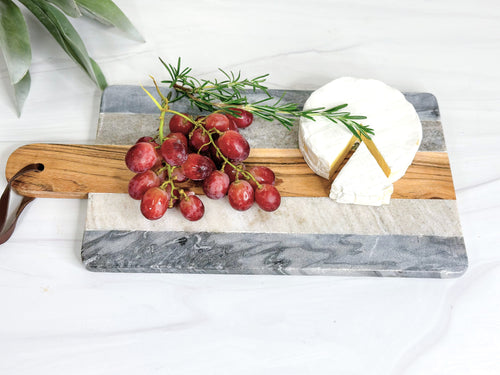 Personalized Marble & Wood Cheese Board - Multicolor