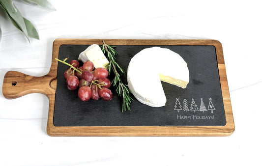 Personalized Charcuterie Board - Rugged Slate & Wood