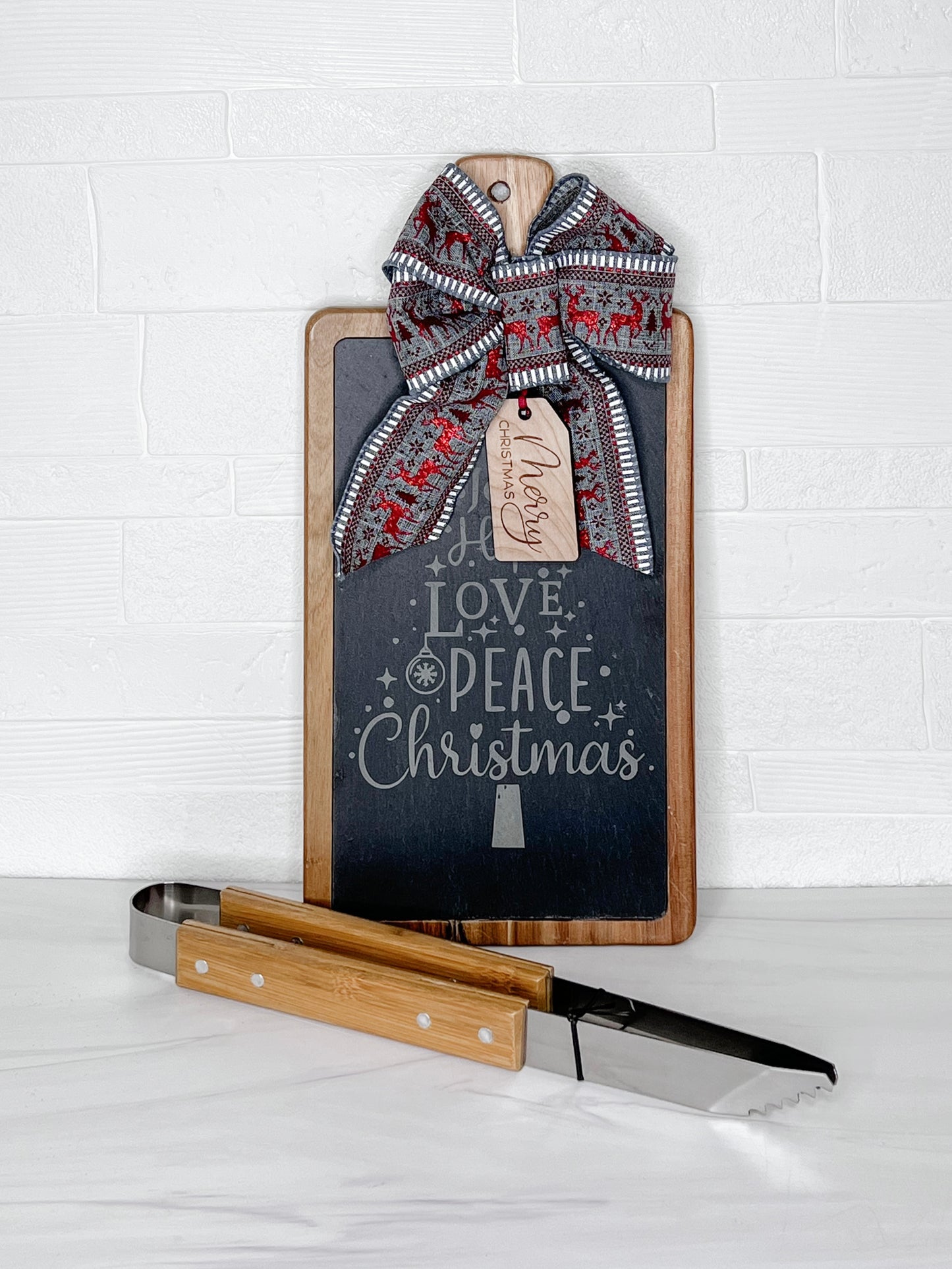 Personalized Charcuterie Board - Rugged Slate & Wood