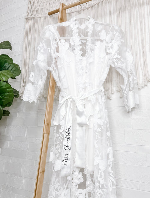 Personalized Lace Robe - Wedding Lingerie