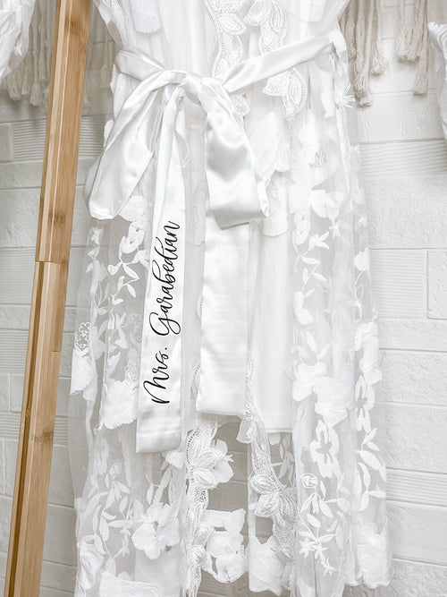 Personalized Lace Robe - Wedding Lingerie