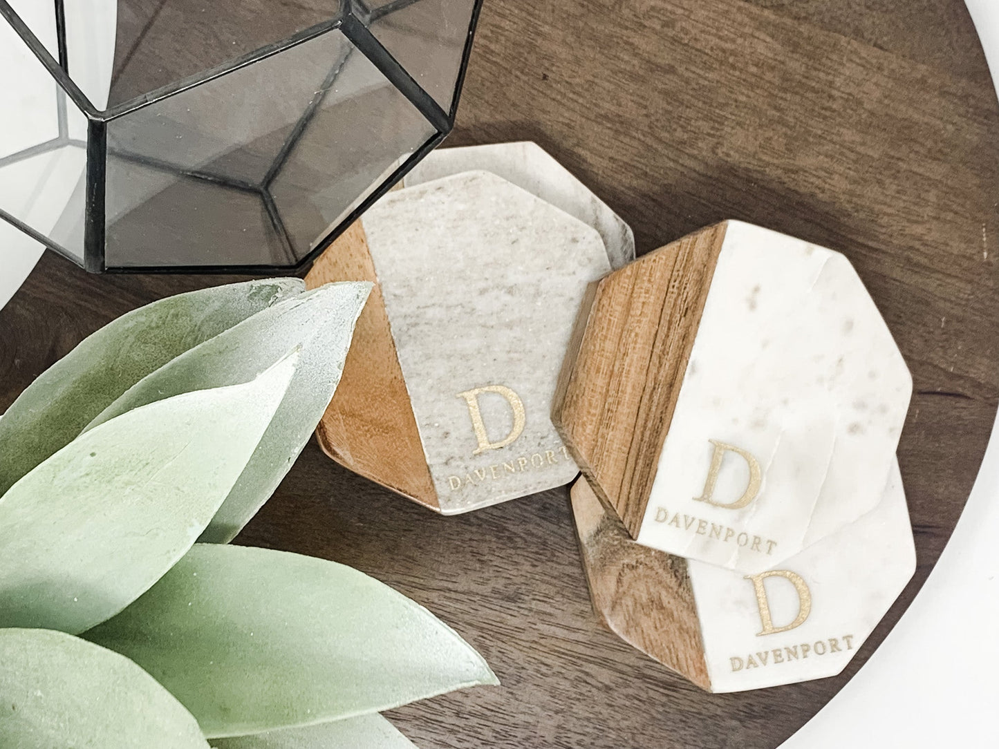 Personalized Marble Octagon Coasters