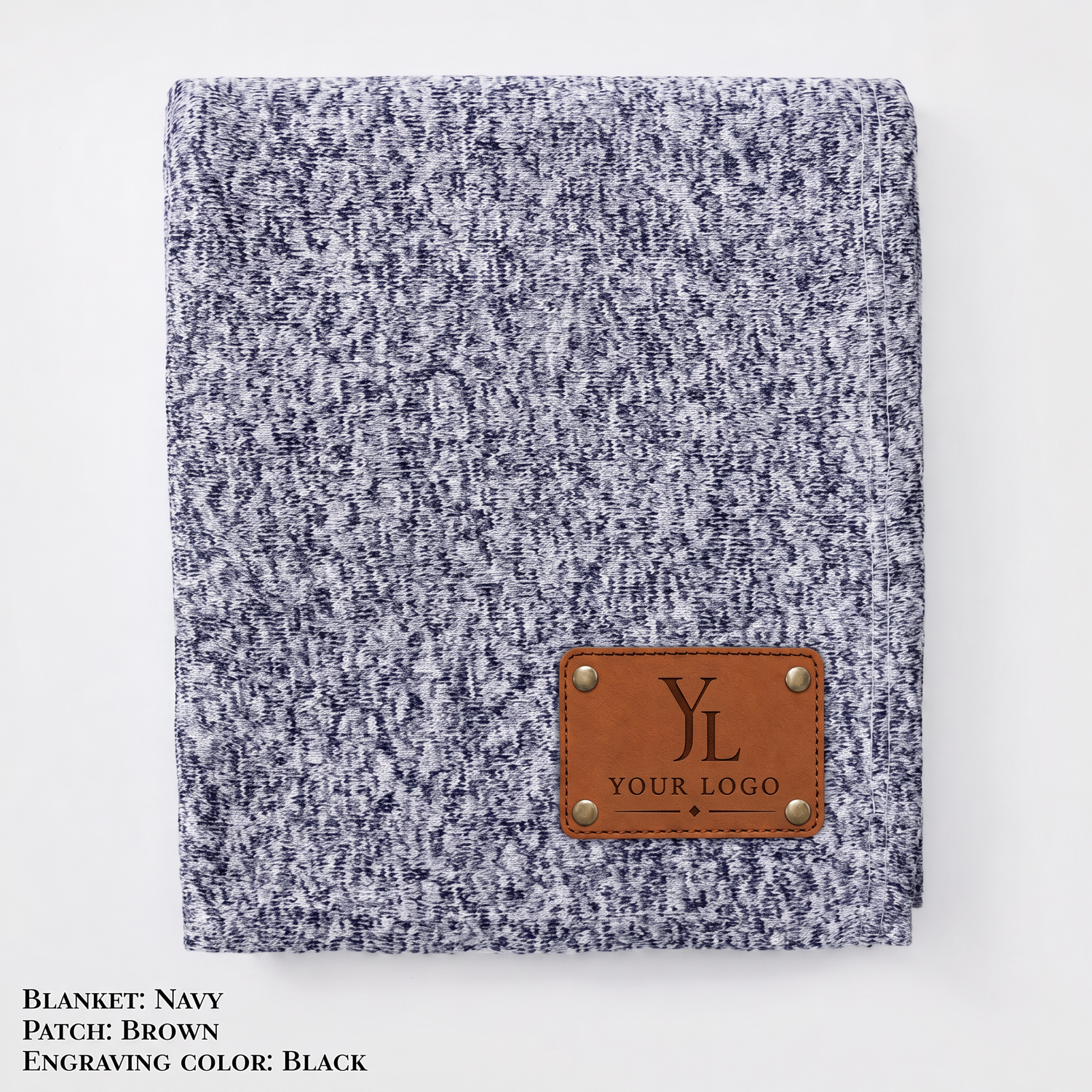 Corporate Client Gift – Custom Branded Sweater Fleece Blanket with Engraved Leather Patch – Bulk Corporate Gifts for Clients or Company Thank You Gift