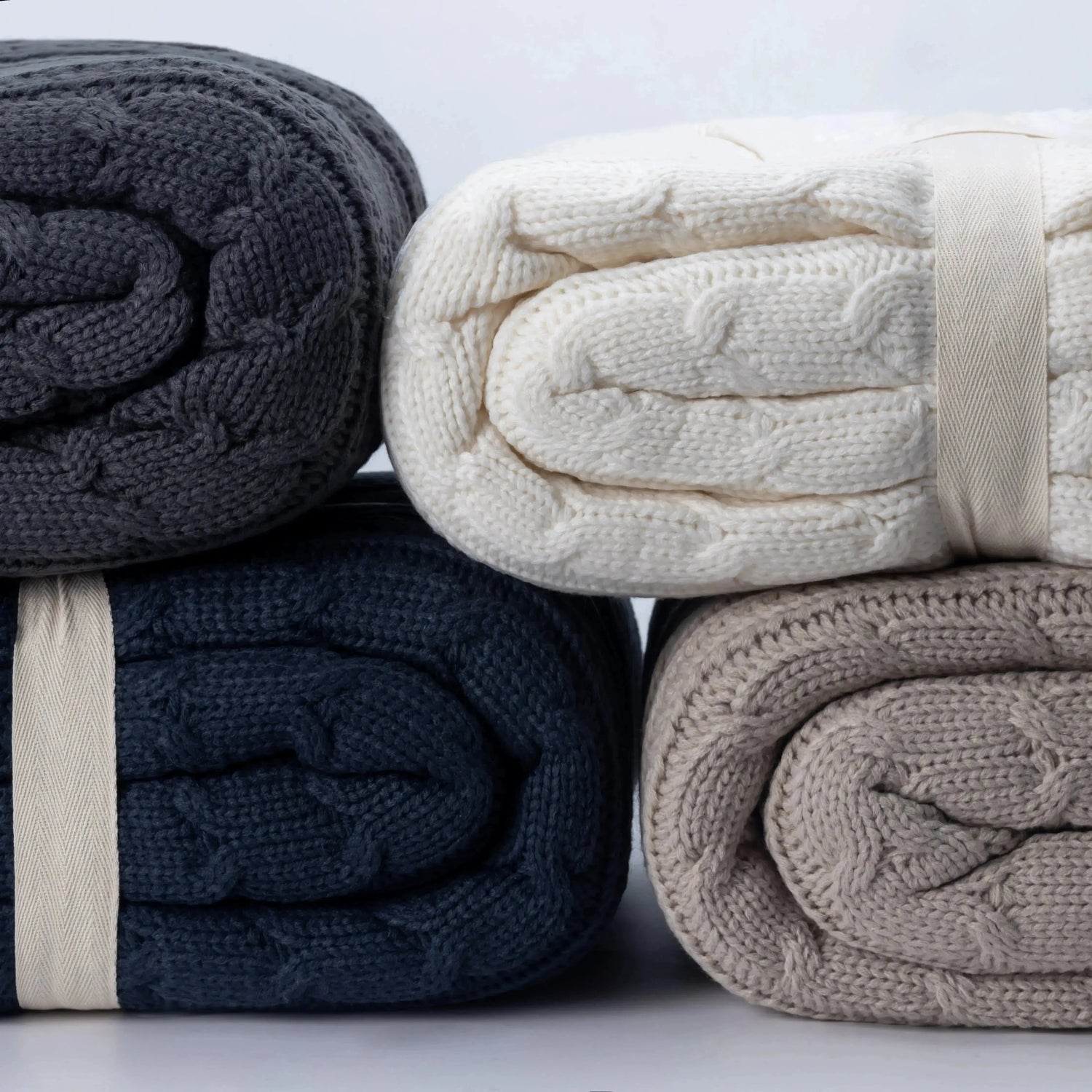 Personalized Cable Knit Blanket – Custom Knit Throw Blanket with Leather Patch | Luxury Name Blanket Gift LLD Gifts - Corporate