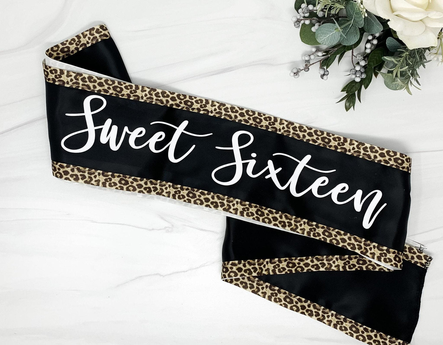 Custom Birthday Sash  Leopard