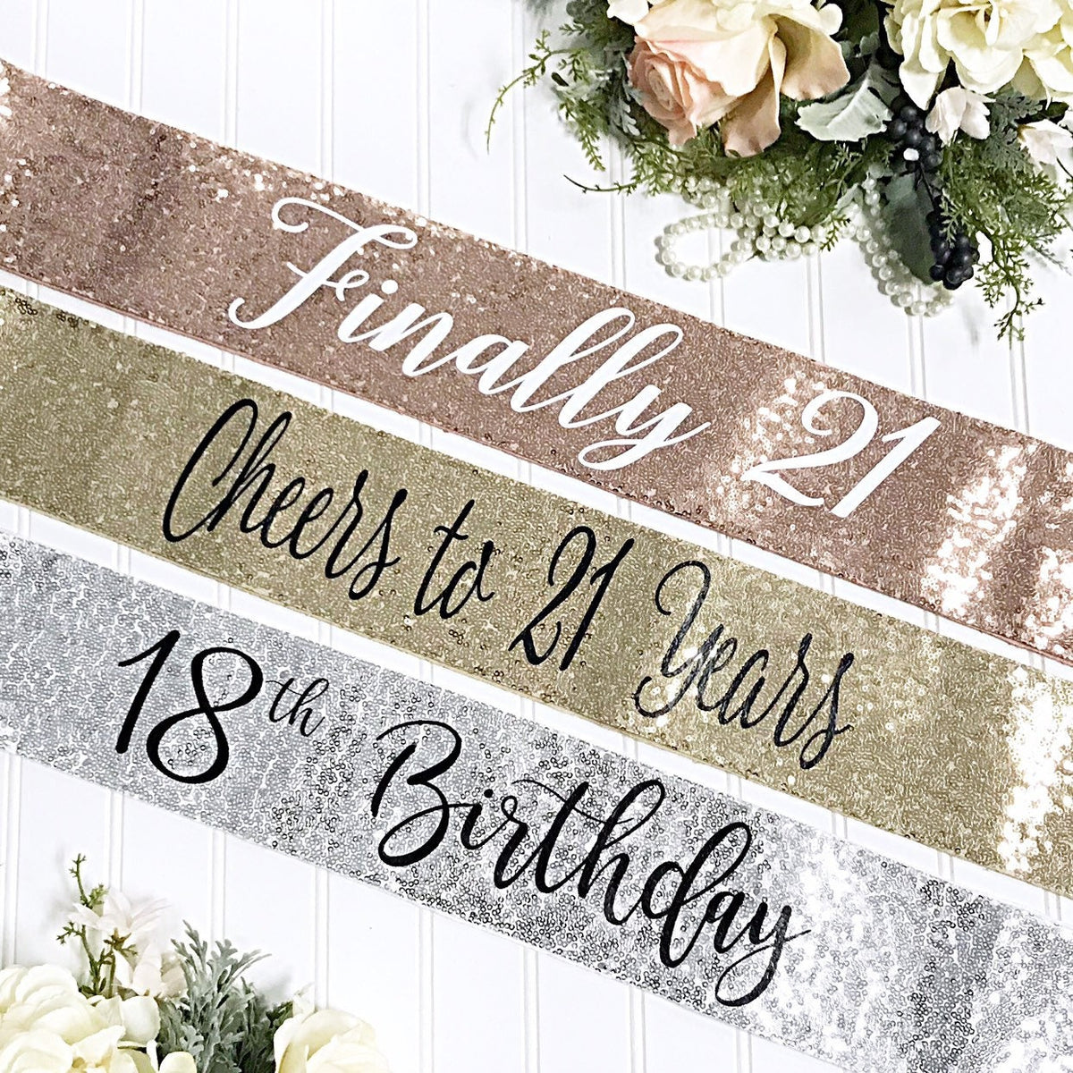 sequin birthday sash rose gold sequin birthday sash birthday banner 21st birthday sash 30th birthday