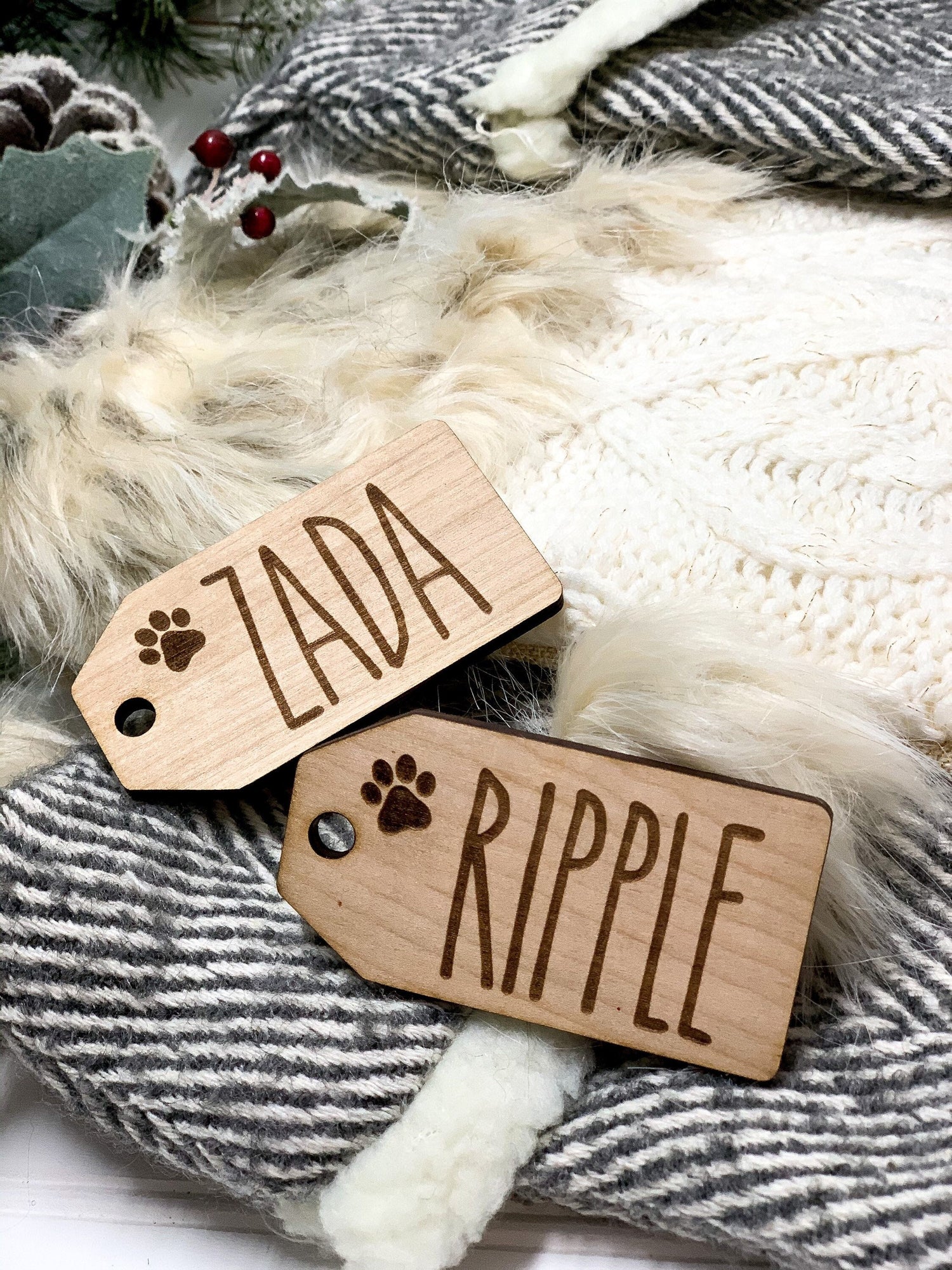 Christmas Stocking Tags - Stocking Name Tag - Personalized Stocking Tag - Wooden Christmas Tags - Personalized Tag - Wood Gift Tags