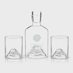 Handmade Crystal Set Premium Whiskey Decanter Mountain Design Collection Custom Engraving Details Perfect Wedding Gift Bar Accessories Essential Luxury Display Piece Crystal Tumblers Unique Barware Collection Premium Quality Handcrafted