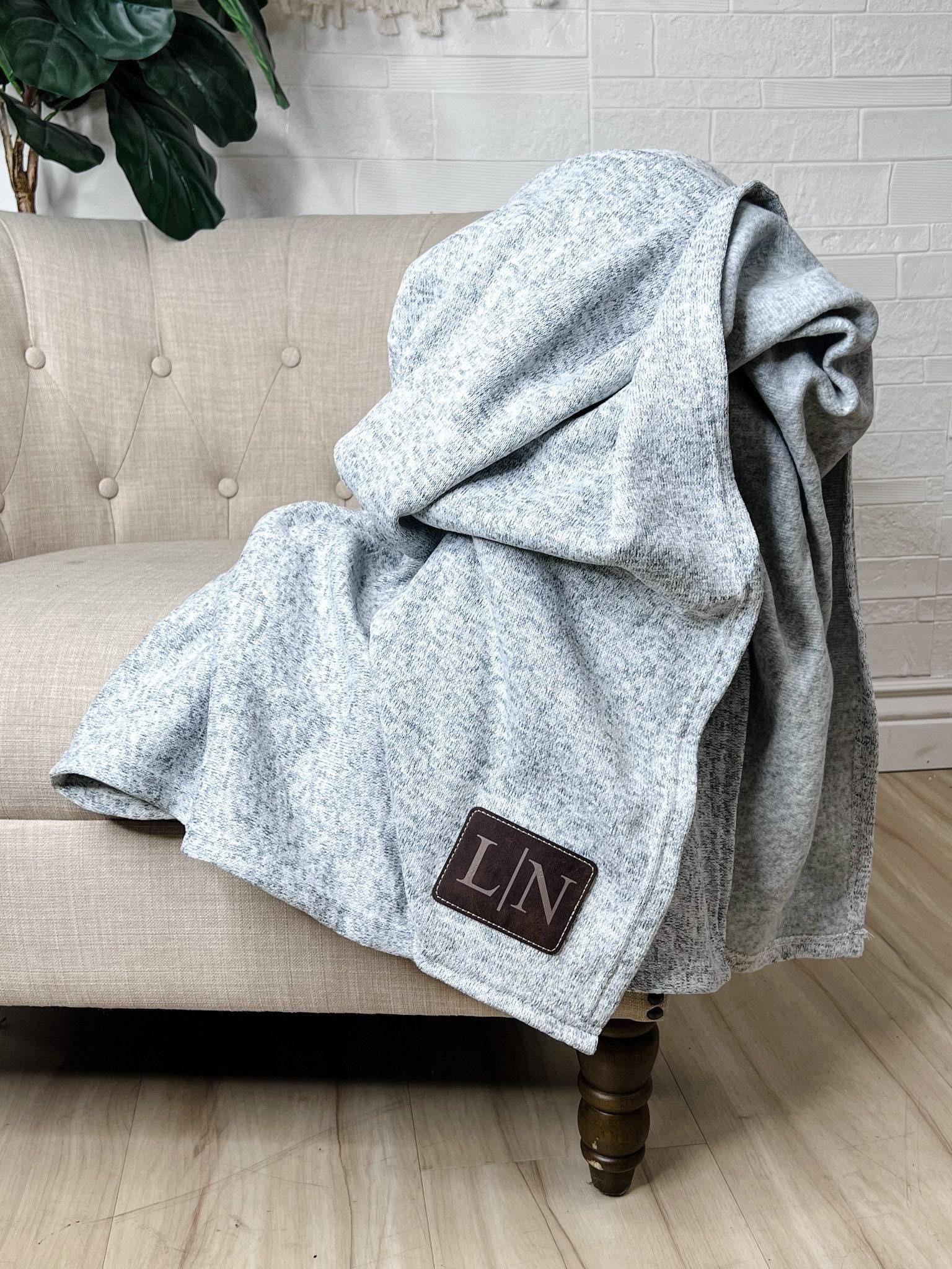 Sweater Fleece Personalized Blanket - Monogrammed Throw - Blanket with Name - Cotton Anniversary - Corporate Gift - Personalized Gift