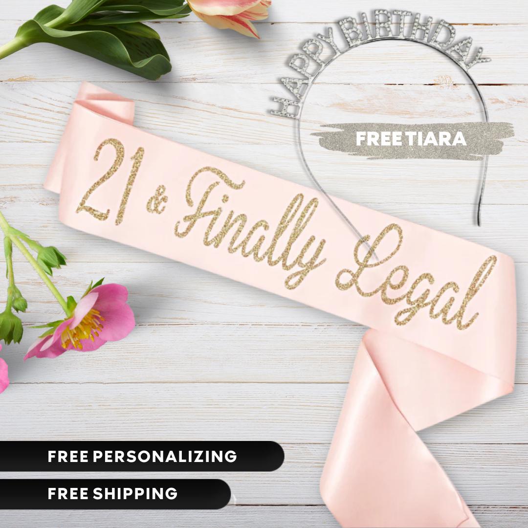Personalized 21st Birthday Satin Sash: Luxury Keepsake Gift