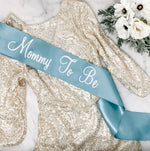 satin mommy to be sash, satin sash, baby shower, it&