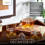 Mountain Design Decanter Set Premium Crystal Collection Handmade Glass Details Custom Engraving Options Wedding Gift Set Perfect Bar Collection Display Piece Luxury Home Essential Crystal Tumblers Unique Barware Handcrafted Premium Quality