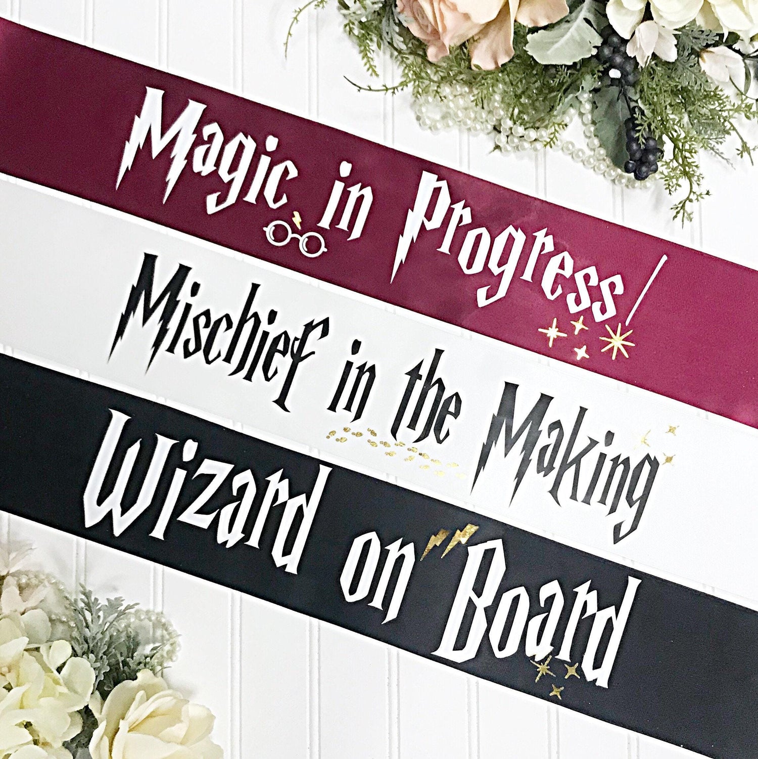 mommy to be, harry potter sash, baby shower, it&