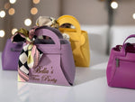 Custom Wedding Favor Premium Gift Set Bridesmaid Thank You Package Faux Leather Bag Construction Silk Scarf Bundle Collection Multiple Color Options Available Beautiful Keepsake Design Wedding Party Essential Personalized Logo Details