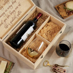 Personalized Wedding Gift Custom Wine Box Set Natural Wood Construction Luxury Storage Case Gold Stemless Glass Collection Anniversary Present Package Special Occasion Display Wooden Keepsake Container Custom Name Engraving Option Beautiful
