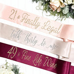 satin birthday sash rose gold satin birthday sash birthday banner 21st birthday sash 30th birthday