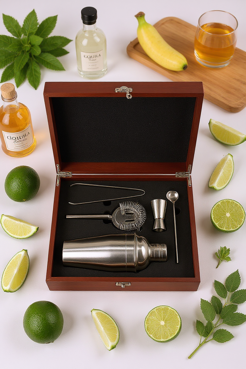 Personalized Cocktail Shaker Set 18 Oz, Summer Gifts, Bartender Kit, Custom Cocktail Shaker Drink Bar, Stainless Steel Bar Set