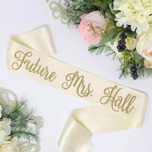 Satin Future Mrs. Sash - Bachelorette Sash - Bachelorette Party - Bridal Shower Sash - Bride Gift - Bachelorette Party Accessories - LLD Gifts by Lauren Lash