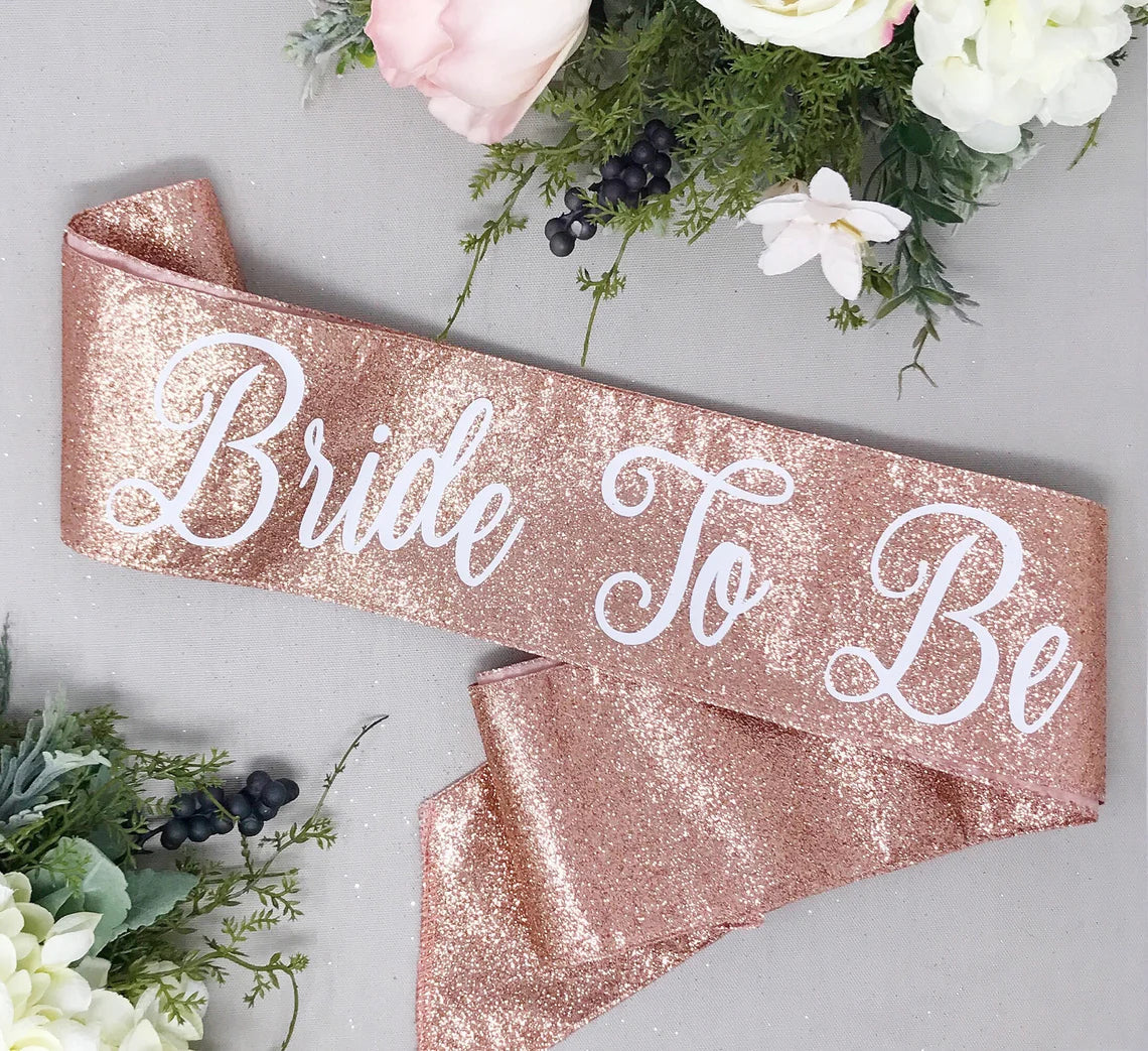 Glitter Bachelorette Sash - Bachelorette Party - Future Mrs. Sash - Bride Sash - Bachelorette Party Sash - Rose Gold Glitter Sash - LLD Gifts by Lauren Lash