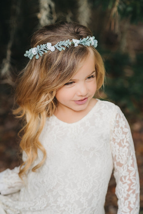 Baby's Breath Flower Crown - Flower Crown Wreath - Bridal Headpiece - Natural Wedding Hair Wreath - Style: MELISSA - LLD Gifts by Lauren Lash