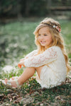 Gold Flower Crown - Flower Crown Wreath - Wedding Flower Crown Veil - Maternity Photo Shoot - Child flower crown - Style: SCARLETT - LLD Gifts by Lauren Lash