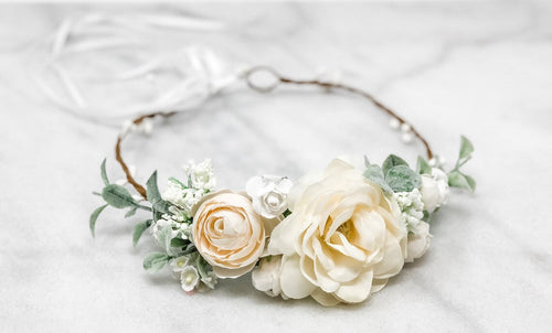 Flower Crown - Bridal Flower Crown - Flower Girl - 1st Communion - Engagement Photos - Flower Crown - Style: AURORA - LLD Gifts by Lauren Lash