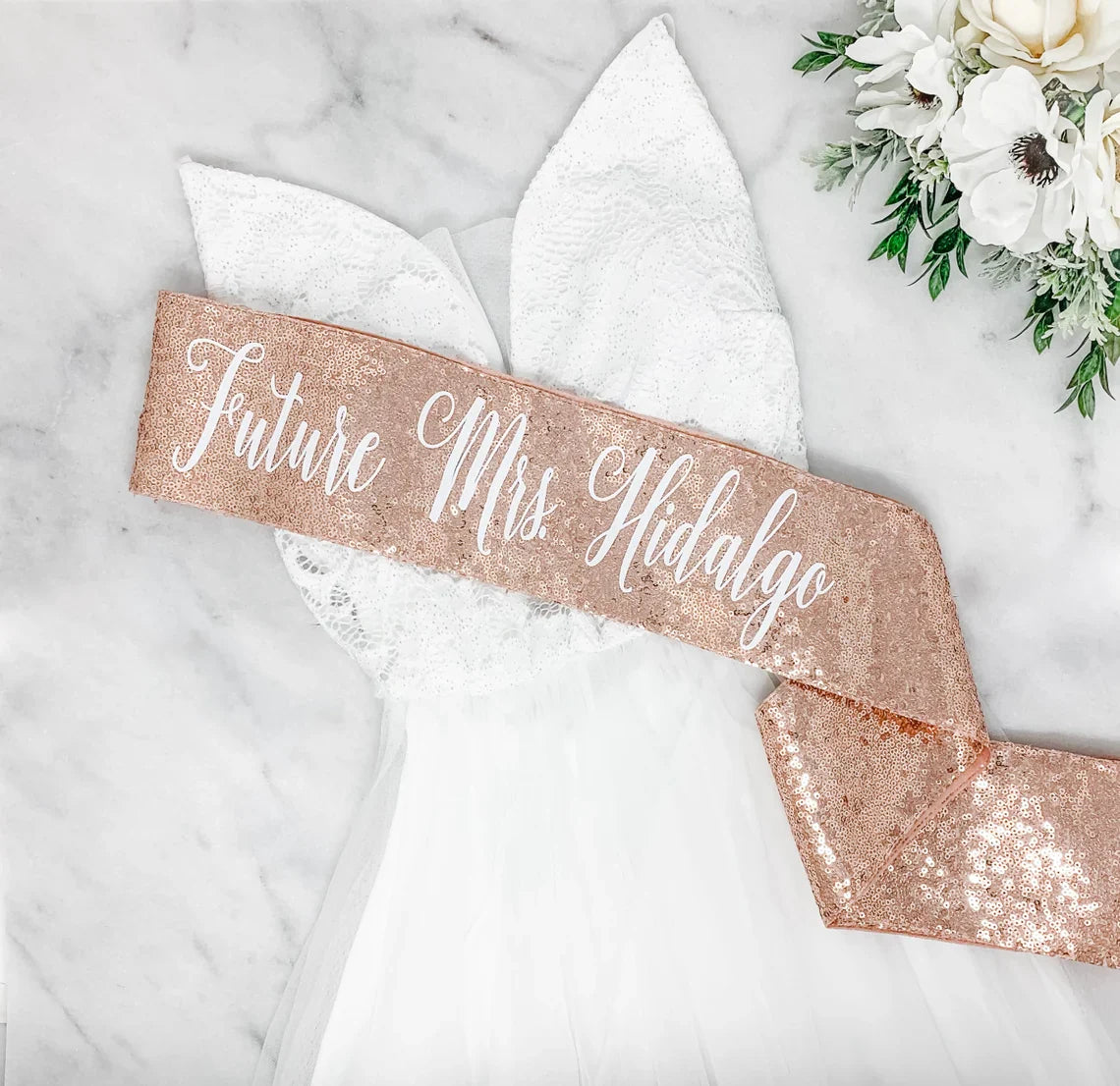 Glitter Bachelorette Sash - Bachelorette Party - Future Mrs. Sash - Bride Sash - Bachelorette Party Sash - Rose Gold Glitter Sash - LLD Gifts by Lauren Lash