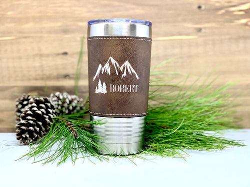 Leather Gift Set Tumbler - YOUR LOGO - Personalized Mug - Personalized Tumbler - Engraved Tumbler - Gift for office gift for employees - LLD Gifts by Lauren Lash