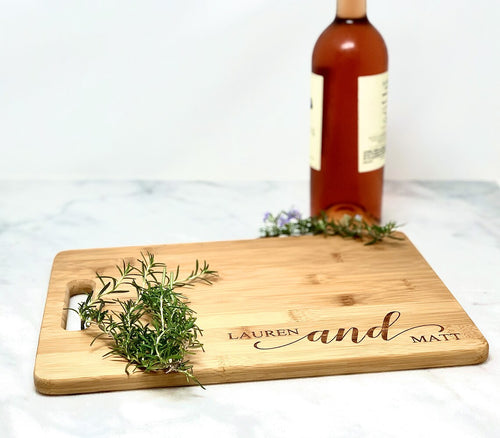 Personalized Wood Cutting Board - Charcuterie Board - Engagement Gift for Couple - Wood Anniversary Gift - Housewarming gift - BAMBOO - LLD Gifts by Lauren Lash