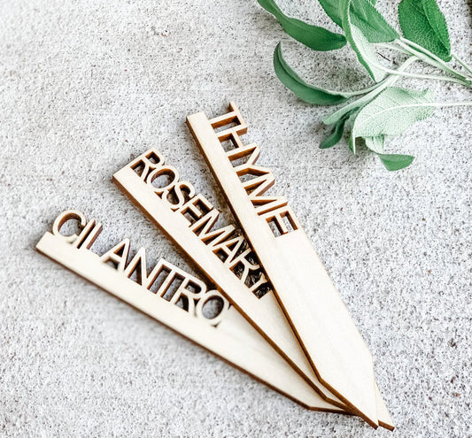 SOLID WOOD Herb Markers - Vegetable Markers - Garden Markers - Plant Labels - Plant Tags - Garden Labels - LLD Gifts by Lauren Lash