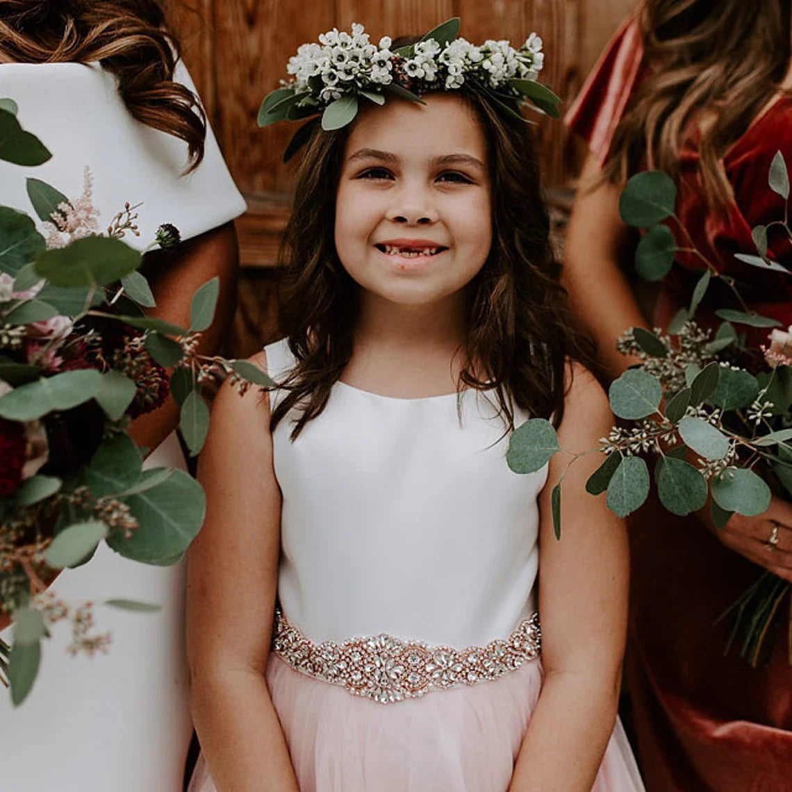 Rose Gold Bridal Belt - Rose Gold Wedding Belt - Wedding Dresss Sash - Rose Gold Bridal Sash - Crystal Belt - Style: OAKLEY - LLD Gifts by Lauren Lash