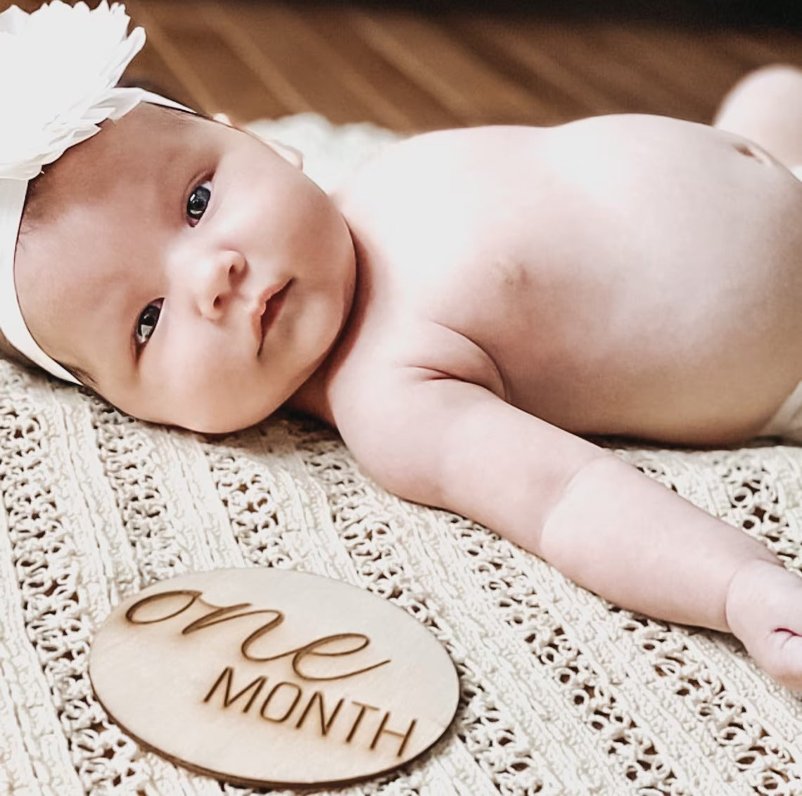 Round Wooden Monthly Milestone for Baby Photos - Baby by the Month Photo Props - Baby Milestone Cards - baby milestone discs - LLD Gifts by Lauren Lash