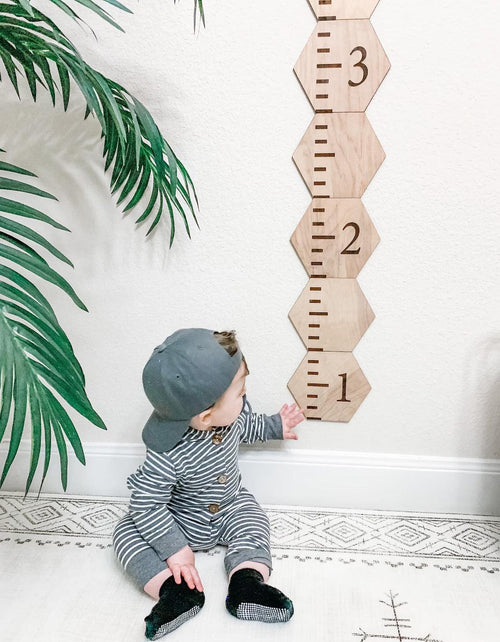 Wood Growth Chart - Hexagon Growth Chart - Growth Ruler - 1st Birthday gift - Height chart for Kids - Baby Shower Gift -New Baby Gift - LLD Gifts by Lauren Lash