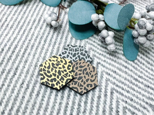 Leopard Magnets - Hexagon Magnets - Cheetah Magnets - Rose gold Magnets - Refrigerator Magnets - Stocking Stuffer - BRUSHED METAL - LLD Gifts by Lauren Lash