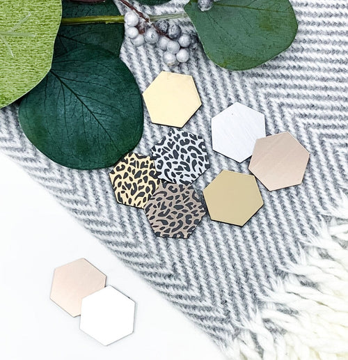 Leopard Magnets - Hexagon Magnets - Cheetah Magnets - Rose gold Magnets - Refrigerator Magnets - Stocking Stuffer - BRUSHED METAL - LLD Gifts by Lauren Lash