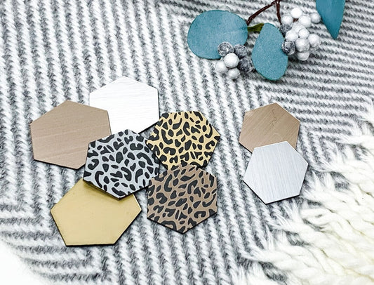 Leopard Magnets - Hexagon Magnets - Cheetah Magnets - Rose gold Magnets - Refrigerator Magnets - Stocking Stuffer - BRUSHED METAL - LLD Gifts by Lauren Lash