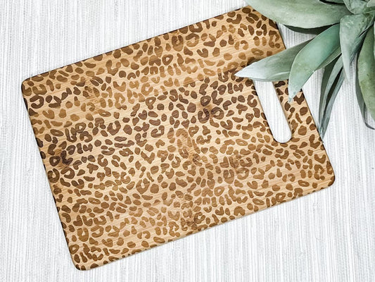 Leopard Charcuterie Board - Cheetah Serving Tray - Engagement Gift for Couple - Wood Anniversary Gift - Housewarming gift - BAMBOO - LLD Gifts by Lauren Lash