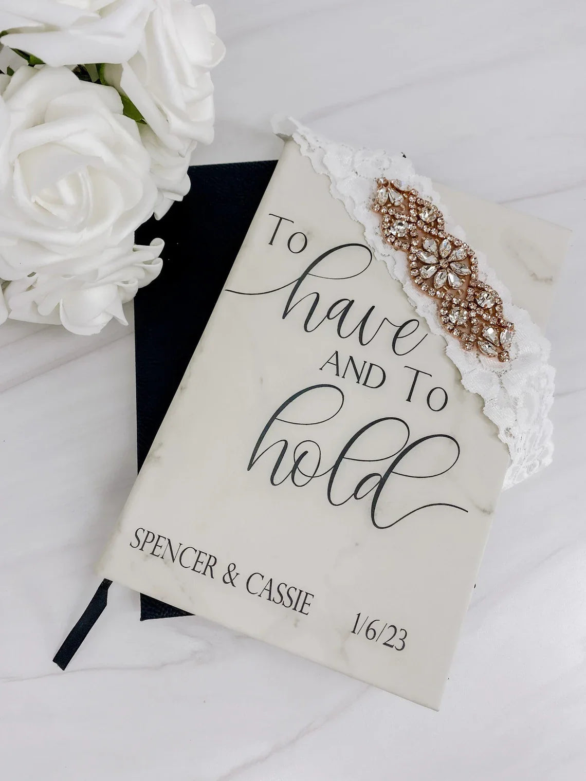 Wedding Vow Books - Leather Vow Booklets - Set of 2 - LLD Gifts by Lauren Lash